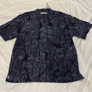Tommy Bahama Black and Gray Tropical Shirt NWT